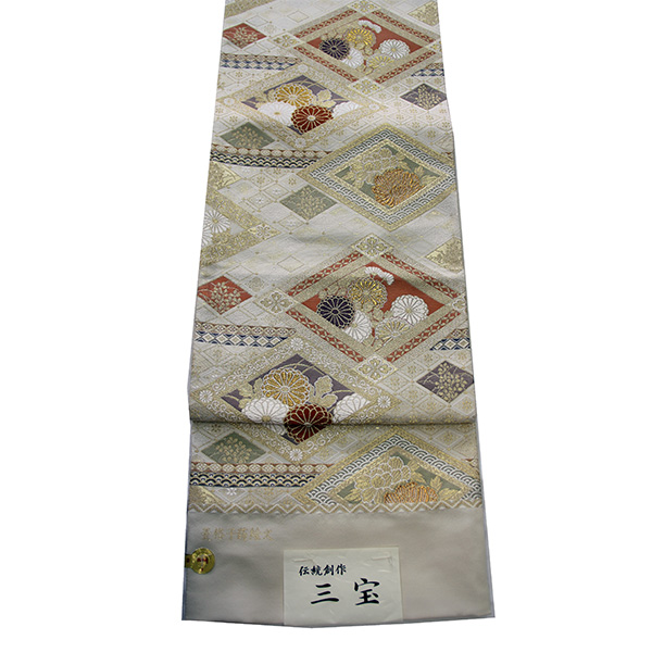 西陣織 伝統創作 三宝袋帯 六通
