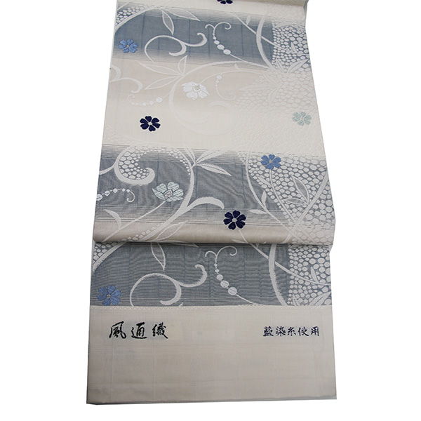 風通織 袋帯 通年使用可 藍染糸使用 西陣 佐々木染織 - 浴衣/水着